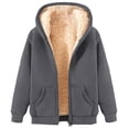 thumbnail image 1 of Chandails Mignons pour Femmes Chandails à Capuchon d'Hiver pour Hommes Chandail Molletonné Chaud Lourd Chandail à Capuche à Fermeture Éclair avec Poches P-19 Gris Foncé 3TG, 1 of 3