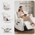 thumbnail image 3 of YSICK Swivel Rocker Recliner Chair with USB Ports Chenille for Living Room,Beige, 3 of 7