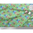 thumbnail image 1 of Soimoi Tissu Poly Georgette Imprimé Feuilles & Roses au Mètre 42 Pouces de Large, 1 of 3
