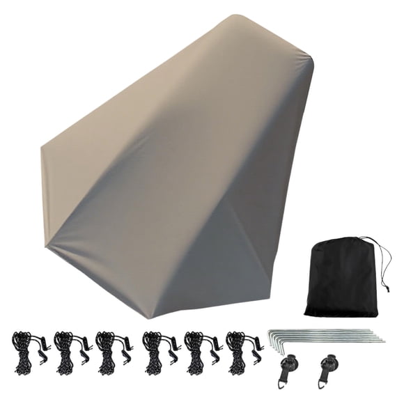 SUV Car Top Sunshade Tent Awning with Coated Black Tarp, 280x380cm Outdoor Camping Shade Cover, Wind Ropes, Stakes and Suction Cups, 1 Piece