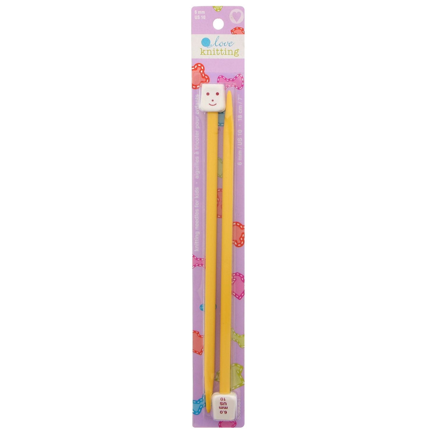 LOVE KNITTING Kids’ Single-Point Needles, 18 cm (7 in), 6 mm (0.24 in)