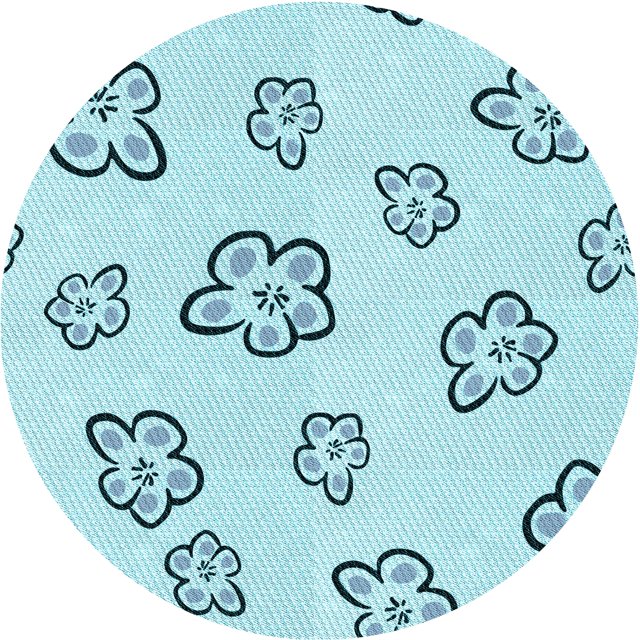 Ahgly Tapis d'Intérieur Lavable en Machine Carré Transitionnel Bleu Électrique, 3 Pieds Carré