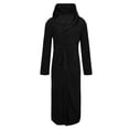 thumbnail image 3 of Ccpelsie Men's Robe Long Plush Soft Bathrobe Cozy Spring Fall Winter Warm Robes Shawl Collar Sleepwear with Pockets(A-Black,S), 3 of 4