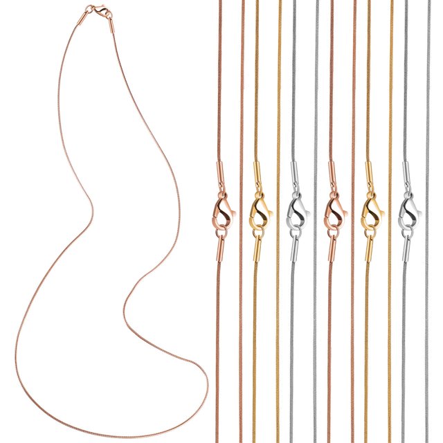 12Pcs Stainless Steel Chain Necklace for Jewelry Making Pendant Necklace Compatibility 304 Stainless Steel 18 Inches