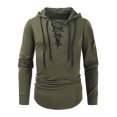 thumbnail image 3 of FAIWAD Men's Long Sleeve Drawstring Sweatshirts Drop Shoulder Zip Hooded Sweatshirts Trendy Spring Tops, 3 of 5