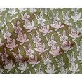 thumbnail image 4 of oneOone Silk Tabby Fabric Rabbit Block Printed Fabric 1 Yard 42 Inch Wide, 4 of 4