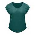 thumbnail image 4 of CEHVOM T-Shirt Décontracté pour Femmes à Col Rond, Manches Courtes, Ample, Doux, Couleur Unie, 4 of 5