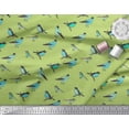 thumbnail image 2 of Soimoi Green Poly Georgette Fabric Artistic Bird Fabric Prints By Yard 42 Inch Wide, 2 of 3