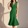 thumbnail image 5 of Liquidation d'Été 2025! Robe Grande Taille pour Femmes, Robe d'Été en Liquidation pour Femmes, Robe Sans Manches à Col en V Printemps/été Mode Slim Sirène, 5 of 5