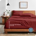 thumbnail image 3 of Bare Home Washed Sheet Set - Premium 1800 Collection - Deep Pocket - 4 Piece - King, Rosewood, 3 of 6