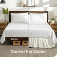 thumbnail image 4 of Bare Home Adjustable Wrap Around Bed Skirt - 15 Inch Drop - Easy Fit - Ruffle Pleats - Twin, Cream, 4 of 6