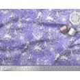thumbnail image 2 of Soimoi Purple Poly Georgette Fabric Pine Leaves Printed Fabric 1 Yard 52 Inch Wide, 2 of 3