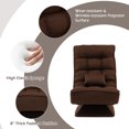 thumbnail image 4 of Giantex 360° Swivel Floor Sofa Chair, Compact Adjustable Floor Chair w/5-Level Adjustable Backrest & Massage Pillow, Brown, 4 of 6