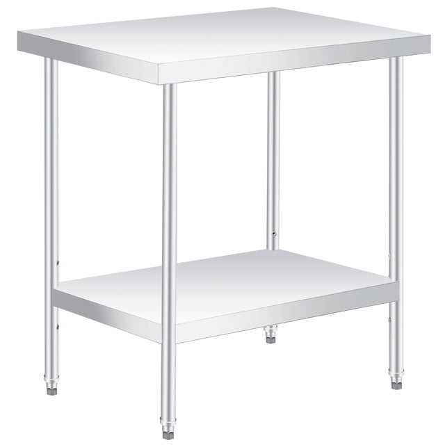 36" x 24" Stainless Steel Prep Table with Adjustable Undershelf, Heavy Duty Commercial Kitchen Table, for Restaurants, Home, Outdoor