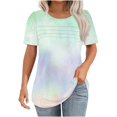 thumbnail image 2 of TNDBKQWR Hauts pour Femmes Liquidation T-Shirts Doux pour Femmes T-Shirts pour Femme Hauts à Col Rond pour Femmes Hauts d'Été pour le Travail pour Femmes, Multicolore-1, TTG, 2 of 5