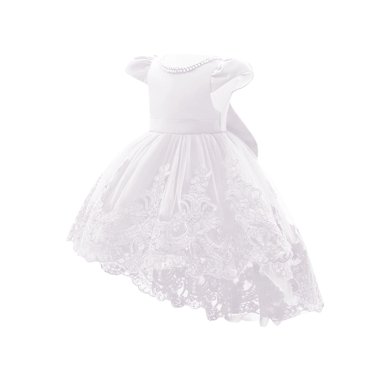 Zwiiyzr 2025 1-9Y First Communion Dress Flower Girl Dress Elegant High Low Satin A-Line Bridesmaid Princess Dress for Wedding Party White