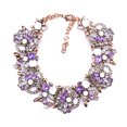 thumbnail image 1 of fastboy Collier Bavoir en Strass Style avec Strass Étincelants Alliage de Qualité Supérieure et Strass Violet, 1 of 6
