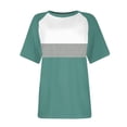 thumbnail image 4 of Aubaines du Jour Liquidation Iumwxz Tunique T-Shirt Raglan Coupe Ample Hauts pour Femmes Tunique à Blocs de Couleur Imprimée Hauts Tunique Manches Courtes Col Rond Hauts Tunique pour Dames Aubaines du Jour Aller à l'École, 4 of 5