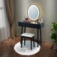 thumbnail image 4 of Costway Coiffeuse Table de Maquillage Écran Tactile 3 Modes d'Éclairage Ensemble Table de Toilette Tabouret Noir, 4 of 9