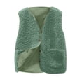 thumbnail image 1 of FAIWAD Womens Fleece Vest Fall Winter Warm Sleeveless Button Down Waistcoat Solid Color Loose Vest Coat, 1 of 7