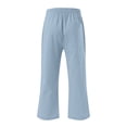thumbnail image 5 of Penkiiy Pantalon Capri Extensible Léger à Taille Haute pour Femmes avec Poches, Bleu Pâle, 2TG, 5 of 5