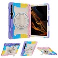 thumbnail image 2 of XYX 3in1 Rotating Stand Case for Samsung Galaxy Tab S7+/Tab S8+ 12.4 inch with Hand/Shoulder Strap, Shockproof Rugged, Colorful Pink, 2 of 7