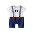 thumbnail image 1 of MeetoTime Combinaisons pour Bébés Garçons Filles Imprimé Col Rond Manches Courtes T-Shirt Barboteuses Vêtements d'Été pour Bébés, 1 of 4