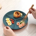 thumbnail image 4 of 10 Inch Diameter Plastic Three Grids Circular Dining Plates Thickened Heat-resistants Household Breakfast Fruit Plates, 4 of 6