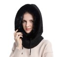 thumbnail image 3 of Women Winter Outdoor Riding Headgear Cold-Proof Ski Cap Warm Bib Face Mask Integrated Cold-Proof Hood Hat, 3 of 6