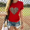 thumbnail image 2 of CHUANK Économies Vêtements Blouse Mignonne pour Femmes T-Shirts Graphiques Cœur d'Été à Manches Courtes Loisirs Col Rond pour Adolescentes Vert Armée, 2 of 6