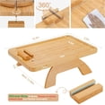 thumbnail image 3 of QTOCIO Wooden Lazy Sofa Tray Rotating With Mobile Phone And Tablet Holders, 3 of 4