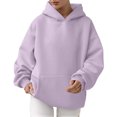 thumbnail image 1 of MeetoTime Women's Oversized Sweatshirt Fall Lightweight Long Sleeve Hoodie Fleece Pocket Pullover Tops, 1 of 6