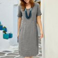 thumbnail image 4 of Gspmoly Robes d'Été pour Femmes, Mode d'Été pour Femmes Robe Mi-Mollet à Manches Courtes à Col Rond Robe Imprimée Robe de Cocktail Économies, 4 of 8