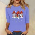 thumbnail image 1 of Meichang Hauts de Noël pour Femmes Manches 3/4 Col Rond Gnomes Graphiques T-Shirts Blouse Décontractée de Vacances en Solde Cadeaux de Noël, 1 of 4