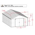 thumbnail image 3 of Arrow Classic 12 x 17 x 8 ft Flute Grey Steel Storage Shed, 3 of 8