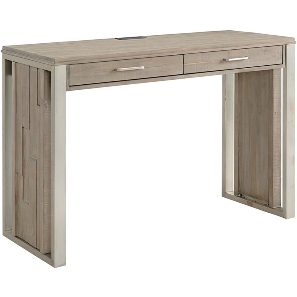 Riverside Furniture Intrigue 36" Wood Nesting Computer Desk in Hazelwood Gray