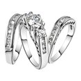 thumbnail image 1 of Kcodviy Women's Sparkling Set Zirconia Wedding Ring Set for Women Ring Promise Ring Set Cute Rings Zirconia Ring Engagement Ring Stacking Rings Jewelry Three Piece Set, 1 of 8