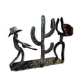 thumbnail image 2 of Metal Wine Rack Western Cowboy and Cactus Vintage Tabletop Wine Holder for Kitchen Bar Home Decor, 2 of 7