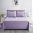 thumbnail image 4 of Marina Decoration Ultra Soft Silky Deep Pocket Solid Rayon from Bamboo Bedding All Season Sheet Set, Purple Color, 4 of 7