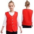 thumbnail image 2 of Kaerm Kids Boys Girls Volunteer Activity Vest Waistcoat Solid Button Up Public Activities Tops Uniform Red L, 2 of 9