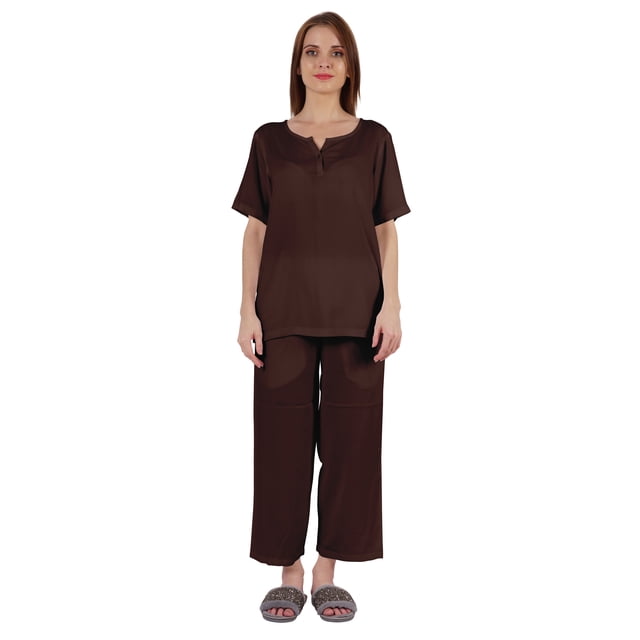 Inkmeso Ensemble de Pyjama à Manches Courtes pour Femmes, T-Shirt Henley et Ensemble de Vêtements de Nuit