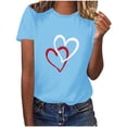thumbnail image 2 of Meichang Hauts pour Femmes, T-Shirts de la Saint-Valentin, Imprimé Cœur, Manches Courtes, Coupe Ample, Col Rond, Mignons, 2 of 6