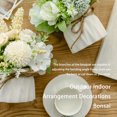 thumbnail image 2 of yingyy Artificial Flowers Ceramic Vase Nordic Style Faux Rose Fake Rope Home Decor Planter Container for Wedding Rose pink, 2 of 6
