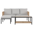 thumbnail image 2 of HOMETRENDS Lasso 3-Piece Steel Outdoor Sectional Set with Table and Ottoman, Beige, 2 of 8