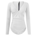 thumbnail image 4 of Gubotare Womens Soft One Piece Swimsuit Tummy Control High Waisted Bathing Suit,White L, 4 of 5