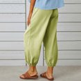 thumbnail image 4 of Timegard Women's Cotton Linen Elastic Waist Drawstring Casual Loose Pants, 4 of 7