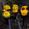 thumbnail image 2 of Skull Solar Lamp IP65 Waterproof Automatic Charging Easy Installation Scary Halloween Solar Lawn Light Party Decoration Style A One Size, 2 of 13