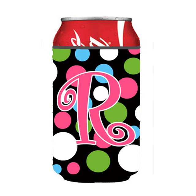 Carolines Treasures CJ1038-RCC Lettre R Initiale Monogramme - Pois et Rose Canette Ou Bouteille Hugger