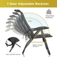 thumbnail image 3 of Gymax 4PCS Folding Patio Recliner Chair & Ottoman Set w/ Adjustable Backrest Grey, 3 of 7