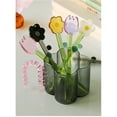 thumbnail image 4 of Colorful Sun Flower Ice Cream Dessert Stirring Borosilicate Transparent Glass Long Handle Cute, 4 of 9